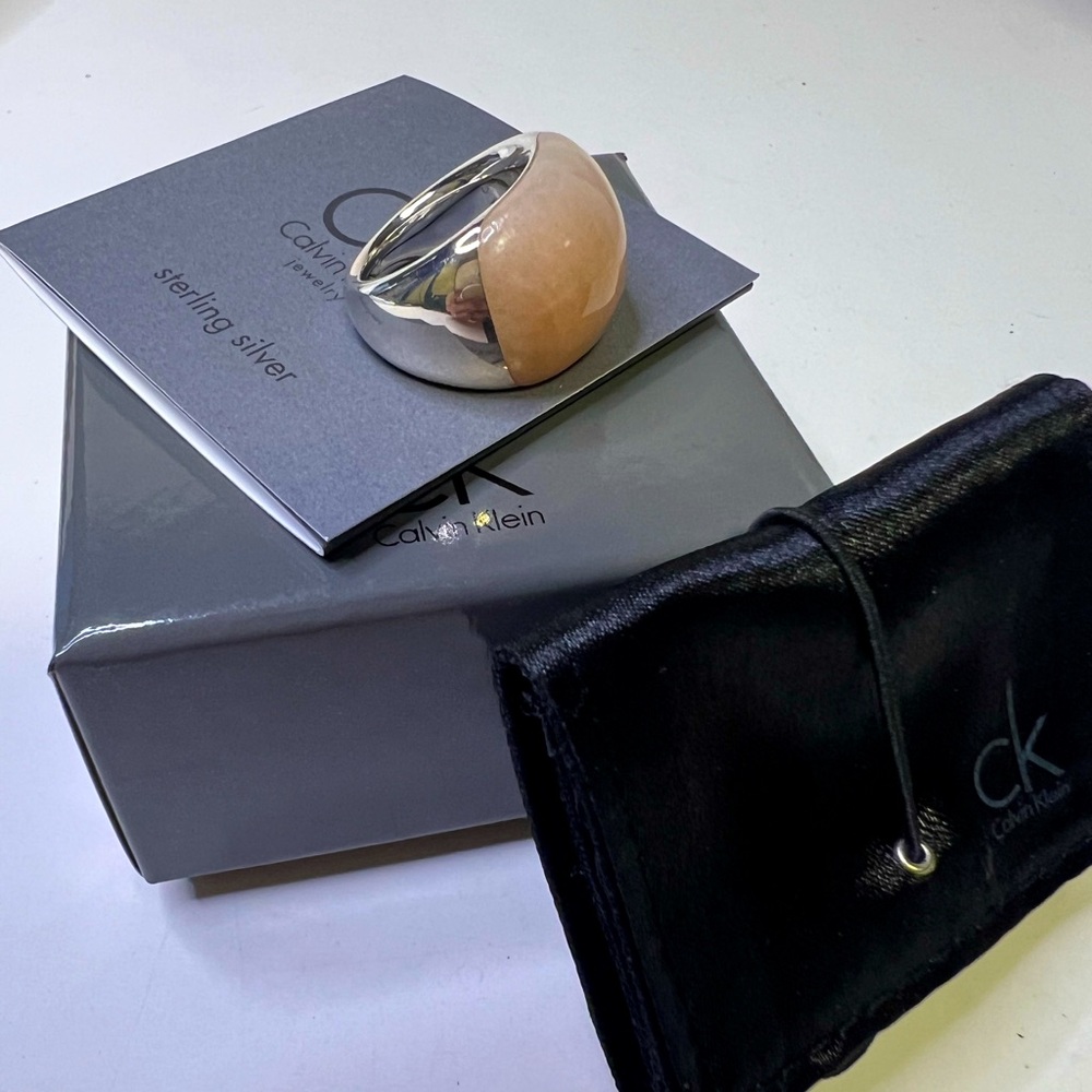 925 Sterling Silver Calvin Klein Hyperbole Ring Size 6 - Picture 5 of 10
